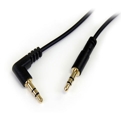 .Com 1 Ft. (0.3 M) Right Angle 3.5 Mm Audio Cable - 3.5Mm Slim Audio Cable - Right Angle - Male/Male - Aux Cable (MU1MMSRA), Black
