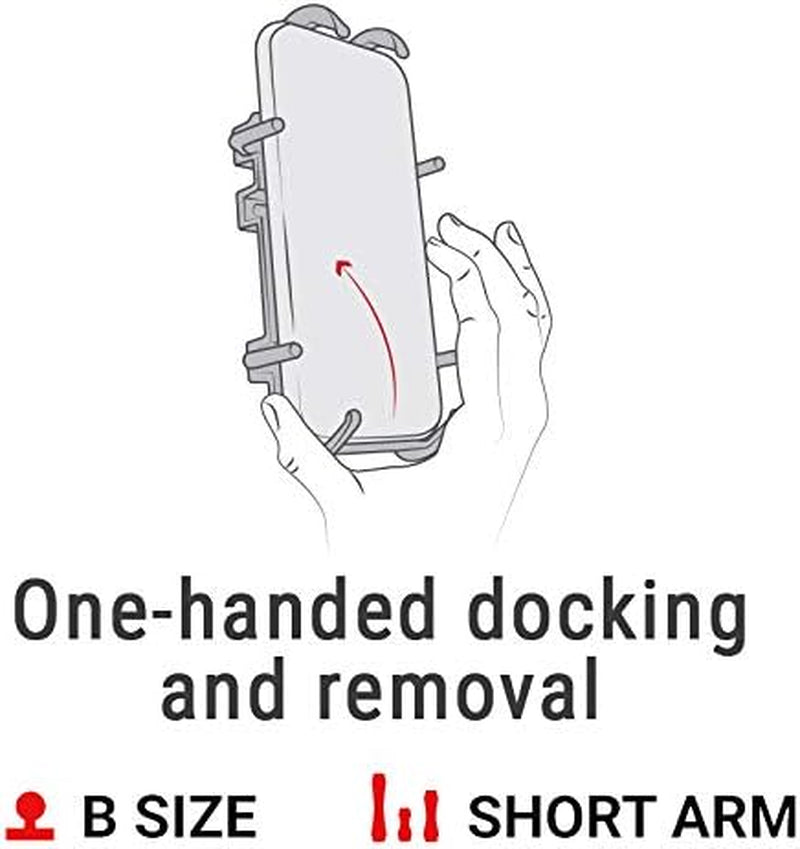 Quick-Grip Large Phone Mount with Handlebar U-Bolt Base RAM-B-149Z-A-PD4U with Short Arm for Motorcycle, ATV/UTV, Bike