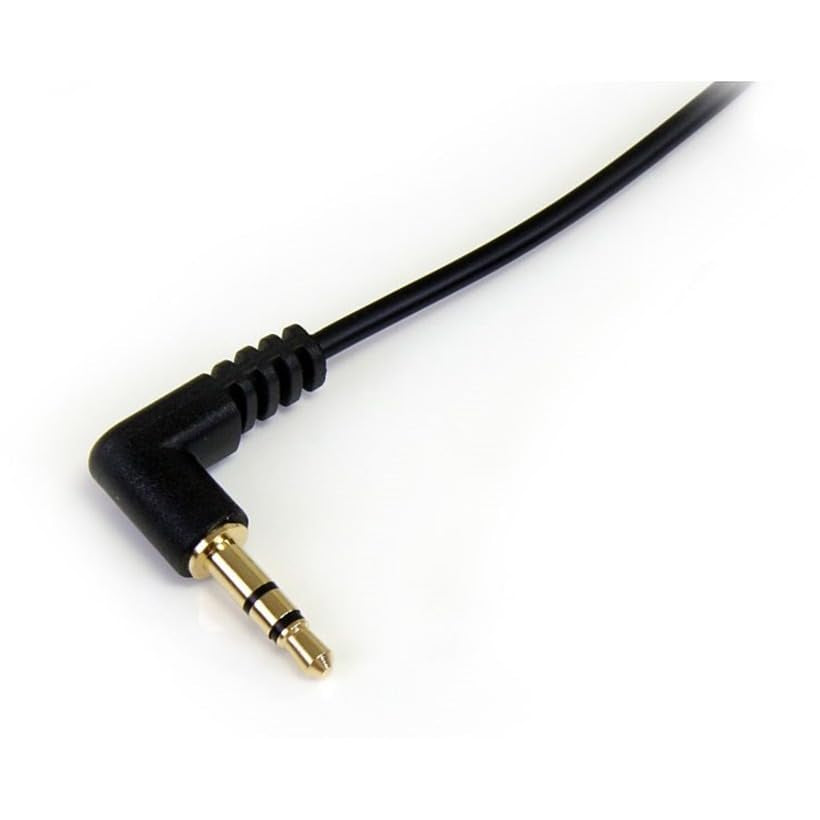 .Com 1 Ft. (0.3 M) Right Angle 3.5 Mm Audio Cable - 3.5Mm Slim Audio Cable - Right Angle - Male/Male - Aux Cable (MU1MMSRA), Black